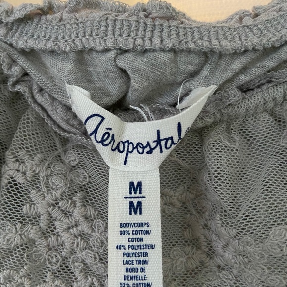 Grey Lace Ruffle Top - Picture 3 of 3